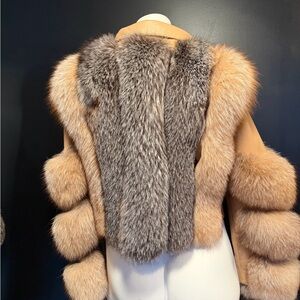 Stylish Fox Fur & Leather Jacket